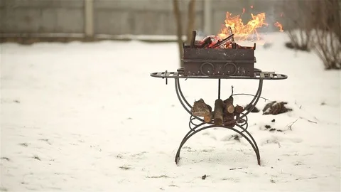 Flames from the brazier Stock Footage 70933005