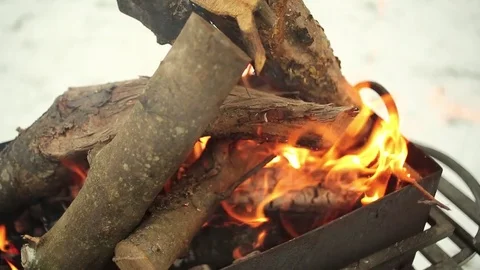 Flames from the brazier Stock Footage 70933030