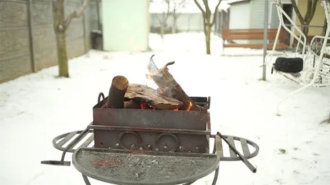 Flames from the brazier Stock Footage 70933065