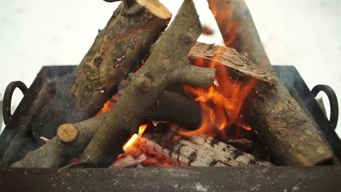 Flames from the brazier Stock Footage 70933090