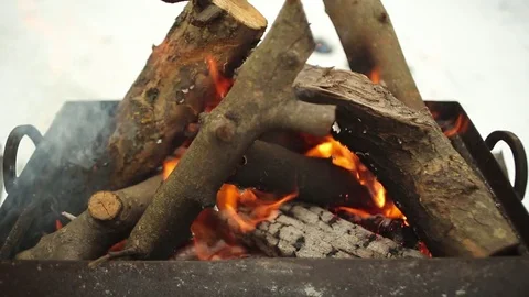 Flames from the brazier Stock Footage 70933113