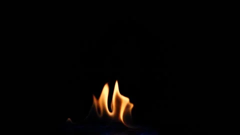 Flames breathing fire isolated on black film element Stock Footage 233317037