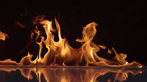 Flames burning on black background in slow motion; shot on Phantom Flex 4K at Stock Footage 55659144