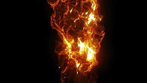 Flames burning on black Video stock 158891705