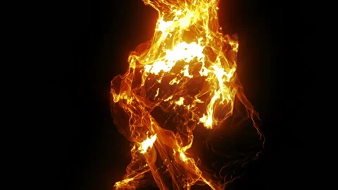 Flames burning on black Stock Footage 160062860