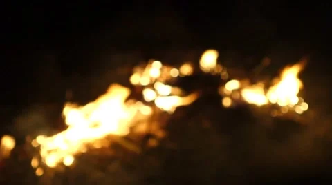 Flames burning in the bonfire Stock Footage 62185918