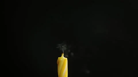 Flames burning in the dark candle macro, Close-up against a dark background Video stock 172080427
