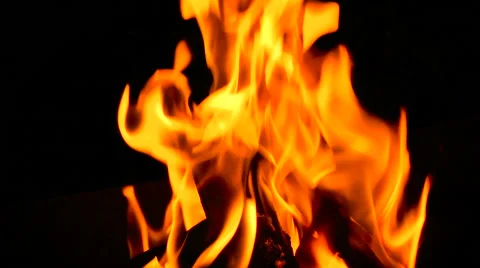 The flames of a burning fire on the background Stock Footage 68289776