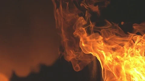Flames Burning in Slow Motion Stock Footage 70874115