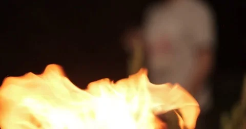 Flames campfire night Stock Footage 82141569