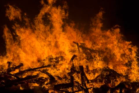 Flames of a campfire Stock Photos