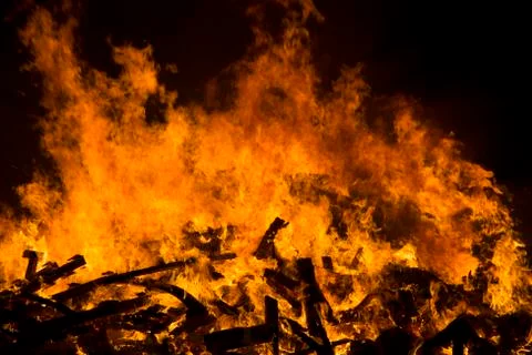 Flames of a campfire 写真素材