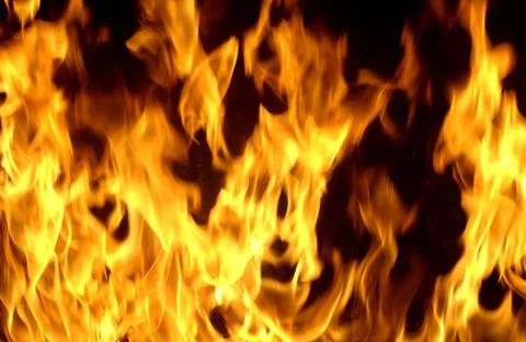 Flames in a chimney Stock Photos