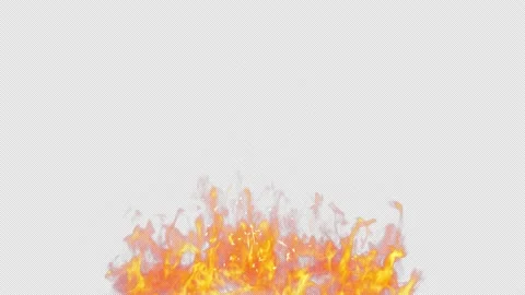 The flames in the colors of real fire begin to burn and then extinguish Isolated Stock Footage 172649789