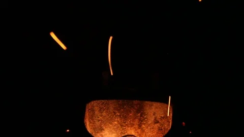 The flames dance in the crucible of a stove Stock Footage 84851764