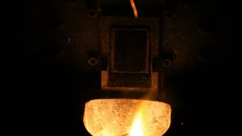 The flames dance in the crucible of a stove Stock Footage 84852235