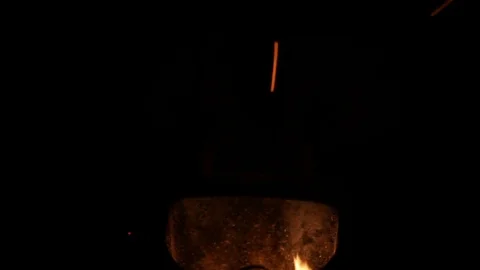 The flames dance in the crucible of a stove Stock Footage 84855209
