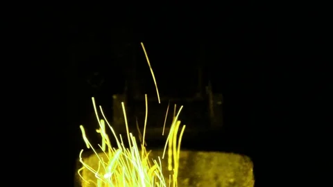 The flames dance in the crucible of a stove Stock Footage 84866197