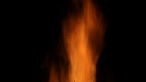 The flames dance in the crucible of a stove Stock Footage 84867667