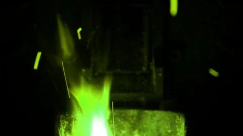 The flames dance in the crucible of a stove Stock Footage 84890742