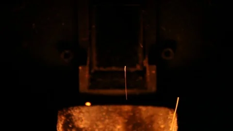 The flames dance in the crucible of a stove Stock Footage 84896099