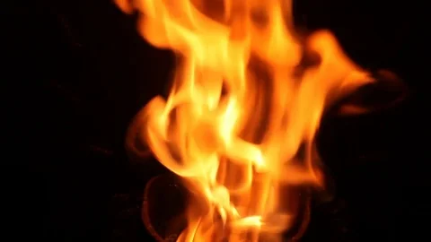 The flames dance in the crucible of a stove Stock Footage 84898335