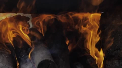 The Flames Dance  A Journey Through the Heart of Fire Stock Footage 327512799