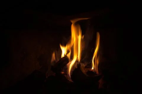 Flames in the dark Stock Photos