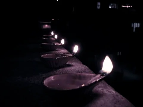 Flames, diyas Stock Photos