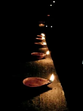 Flames, diyas Stock Photos