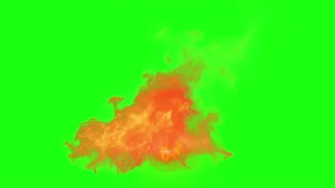 Flames erupting on green screen background Video stock 338215647
