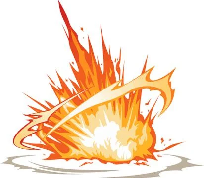 Flames explosion energy danger bomb blast illustration Stock Illustration