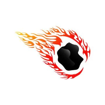 Flames of falling meteor comet logo vector icon illustration Stock Illustration