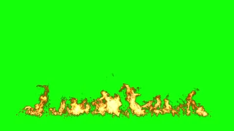 Flames fiery row burnt ground on green screen backgrounds motion element 3d.. Stock Footage 331411706