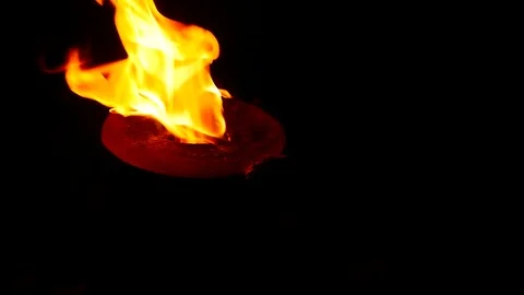 Flames of fire with black background Stock Footage 83736634