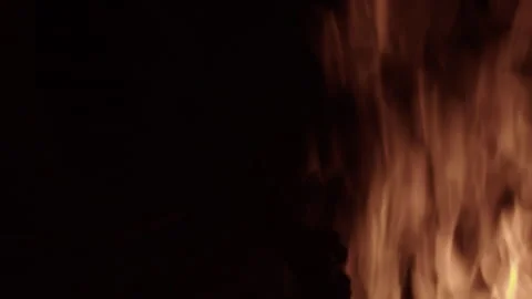 Flames of fire on black background Stock Footage 253225293