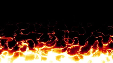 Flames of fire on black background in slow motion. Loop 4k 動画素材 284047144