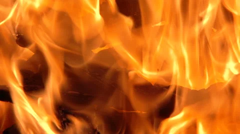 Flames From Fire Close Up Stock Footage