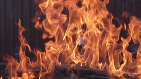 Flames of fire close up. Slow motion Video stock 155674611