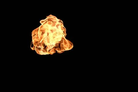 Flames of fire on dark background Stock Photos