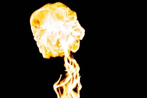 Flames of fire on dark background Stock-Fotos