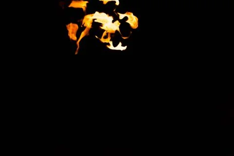 Flames of fire on dark background Foto stock