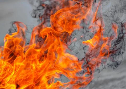 The flames of the fire in the day time. Stock Illustration