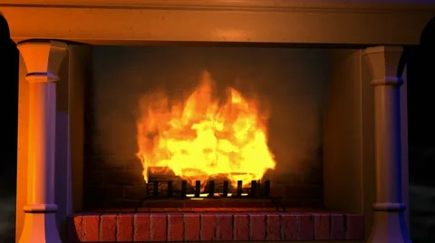 The flames of the fire in the fireplace Stock Footage 58190845