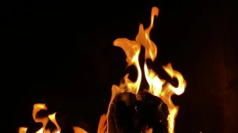 Flames of a fire Stock Footage 145375282