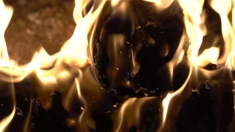 Flames of a fire Video stock 145375290