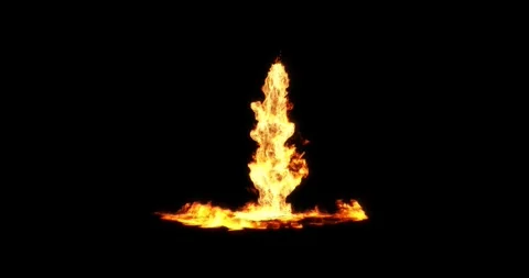 Flames fire impact burning ground on dark backgrounds rendering Vídeos de archivo 331525524