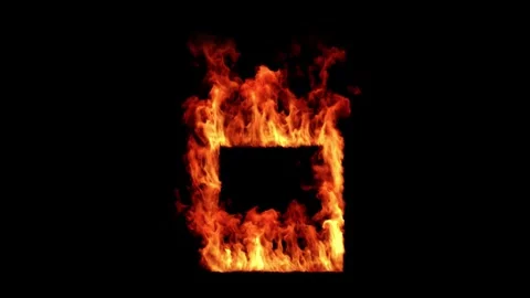 Flames fire spreading window shape isolated black backgrounds Vídeos de archivo 331569858