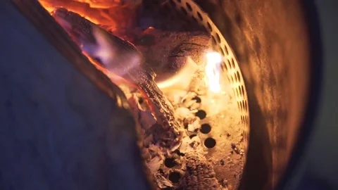 Flames in a firepit Stock Footage 80333287