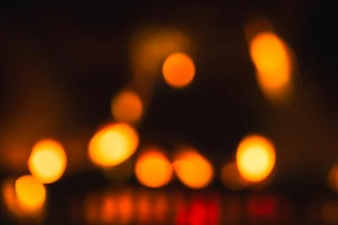 Flames in a fireplace, abstract blurred background photo Stock Photos